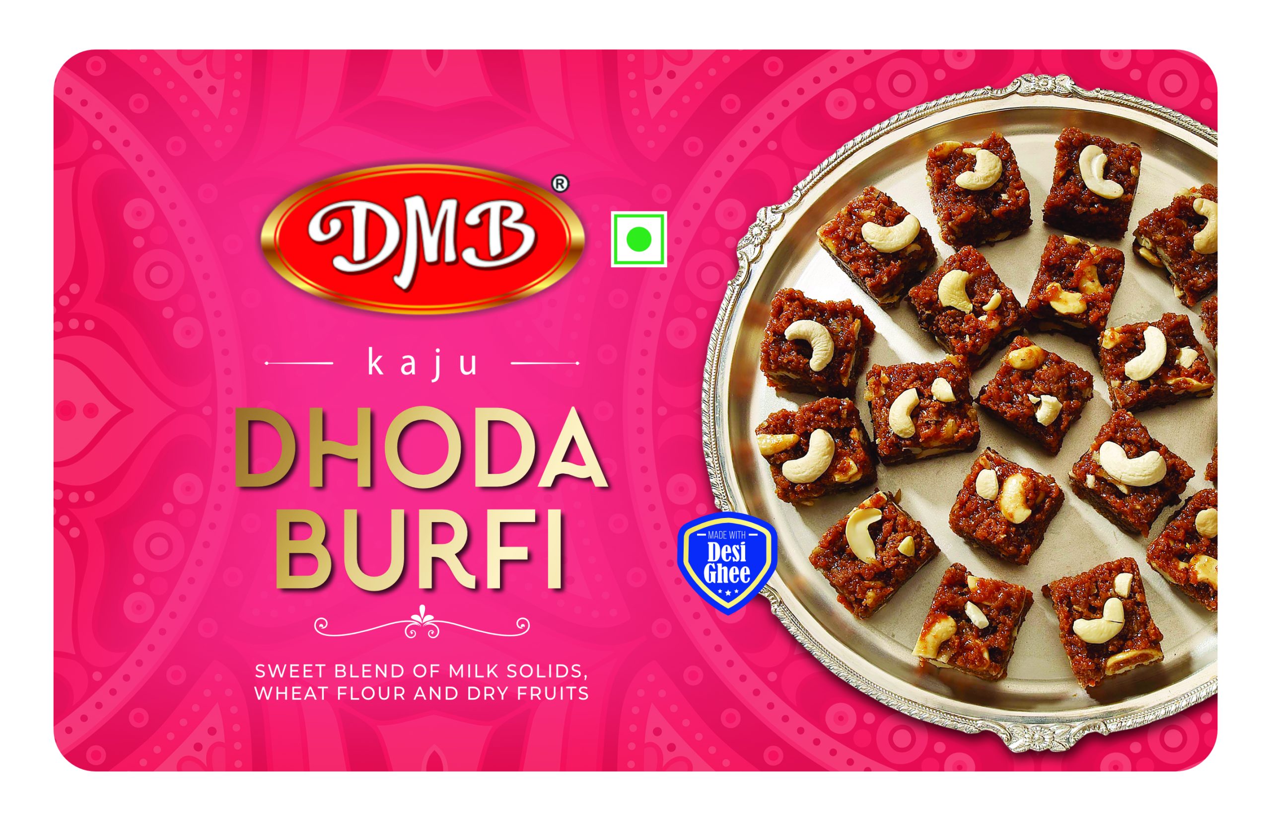 DHODA BURFI TIN FRONT Kaju Dhoda Burfi Tin - Image 1